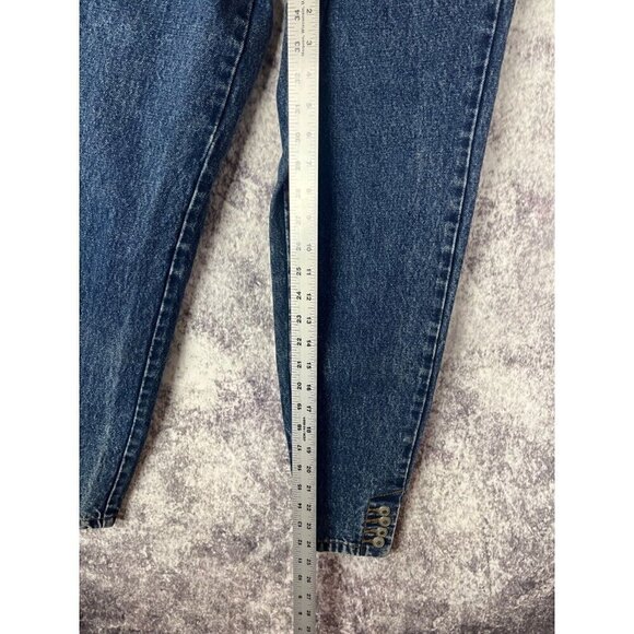 Jordache Jeans Womens 9/10 Blue Dark Button Ankle High Rise Corset 80s Bareback - Picture 7 of 15